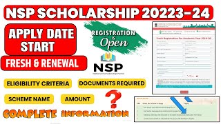 NSP Revival 2023 24 Scholarship Information, Revival Process and Timeline